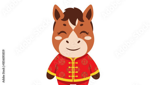 happy chinese new year horse cartoon