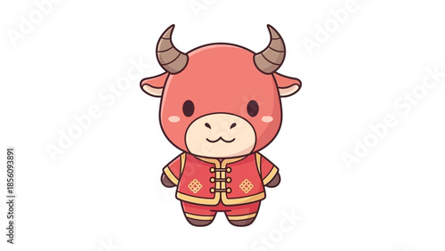chinese new year cute bull character