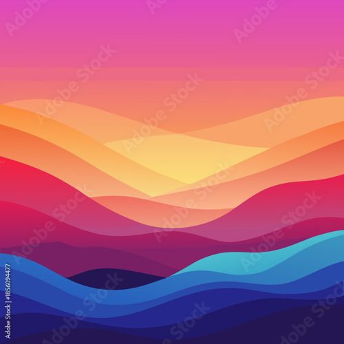 Abstract colorful vector background with wavy lines and rainbow curves suitable for a modern design wallpaper or banner
