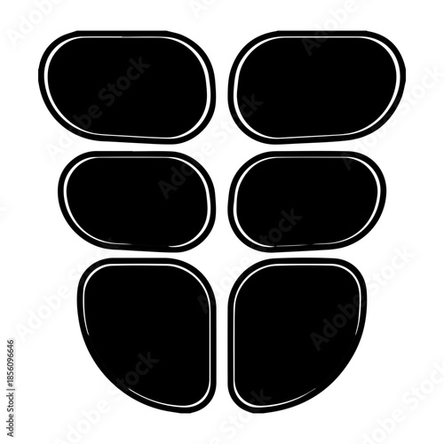 Fitness Abs Body Icon Set