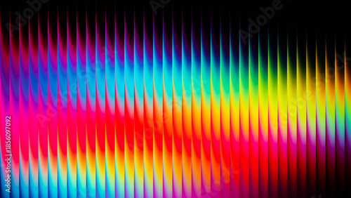 Vibrant abstract wave pattern with colorful gradients in shades of red, blue, green, and yellow creating a stunning visual effect on a dark background