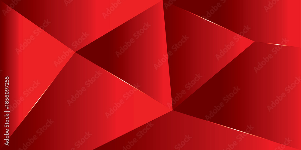 Fototapeta premium Abstract Geometric Polygon Background – Bright Saturated Red Gradient Modern Design