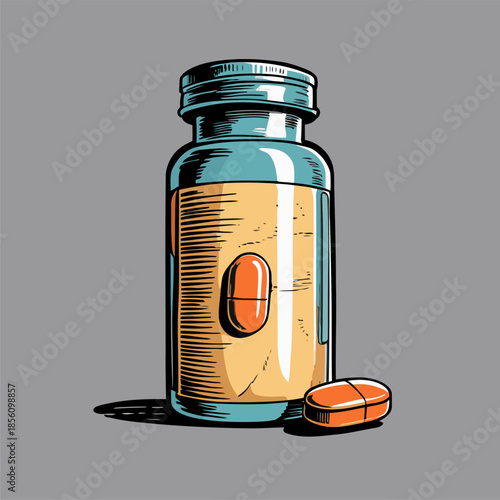 vector image of a tablet medicine