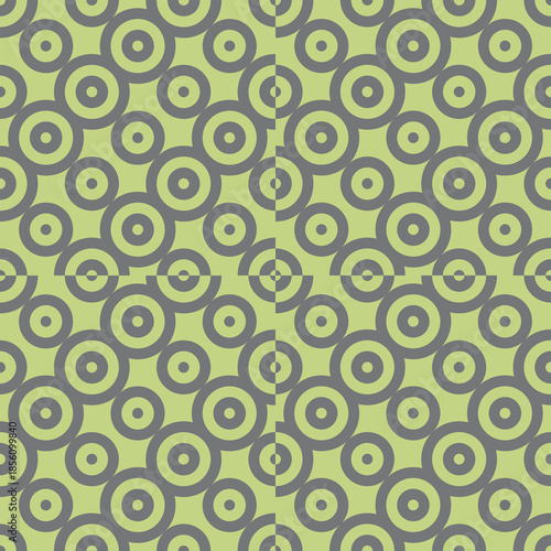 Circles pattern. Hoops seamless ornament. Dot motif. Circular figures backdrop. Rounds background. Rings wallpaper. Digital paper, textile print, web design, abstract image. Vector illustration.