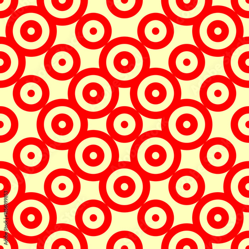 Circles pattern. Hoops seamless ornament. Dot motif. Circular figures backdrop. Rounds background. Rings wallpaper. Digital paper, textile print, web design, abstract image. Vector illustration.