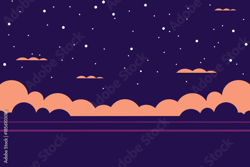 Serene night sky with stars