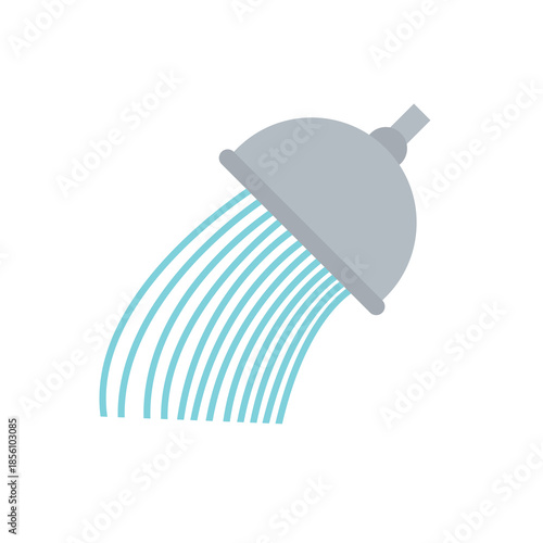 shower head water showering cleaning hygiene bathing bath emoji symbol sign icon vector illustration isolated flat plumbing