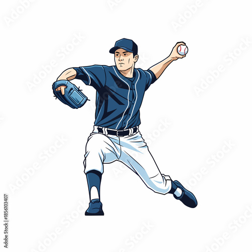 Professional baseball pitcher throwing ball with intense focus