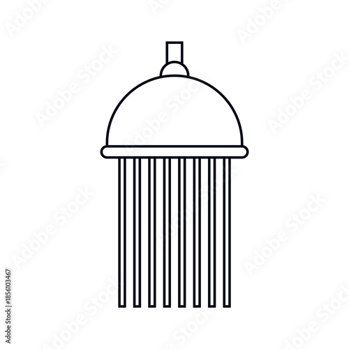 shower head water showering cleaning hygiene bathing bath emoji symbol sign icon vector illustration isolated flat plumbing