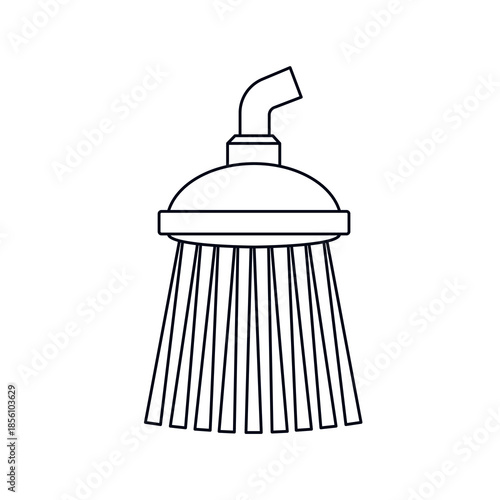 shower head water showering cleaning hygiene bathing bath emoji symbol sign icon vector illustration isolated flat plumbing