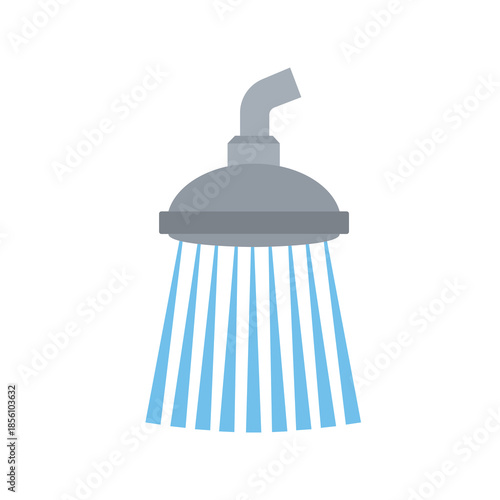shower head water showering cleaning hygiene bathing bath emoji symbol sign icon vector illustration isolated flat plumbing