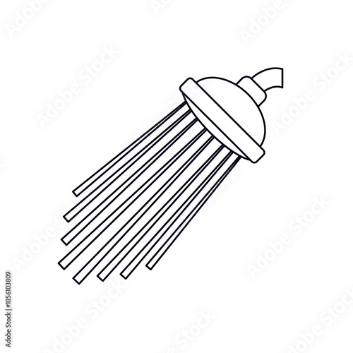 shower head water showering cleaning hygiene bathing bath emoji symbol sign icon vector illustration isolated flat plumbing