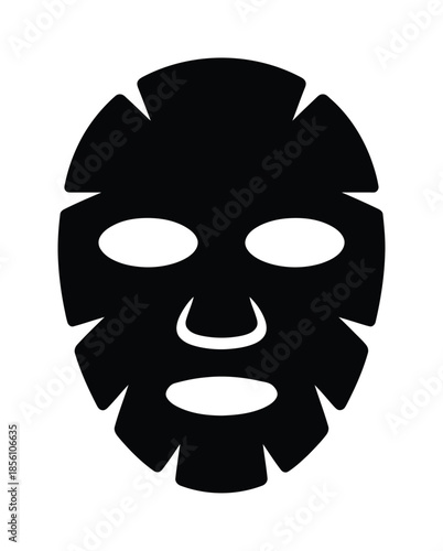 Black vector face mask with cutouts for eyes and mouth