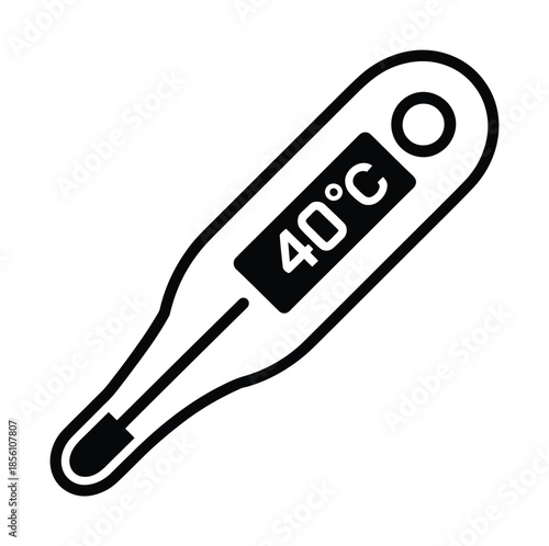 Vector illustration of thermometer showing forty degrees celsius