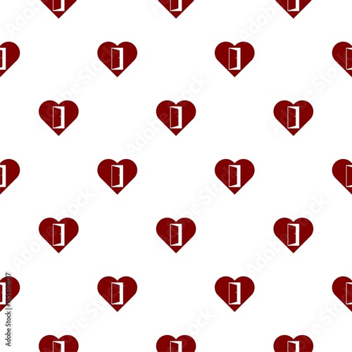 Door of heart seamless pattern isolated on white background