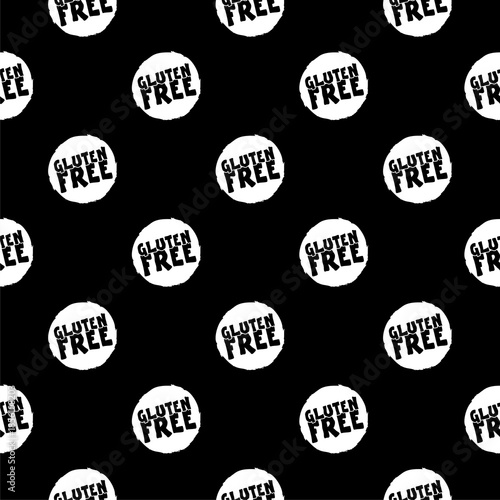Gluten free seamless pattern isolated on black background