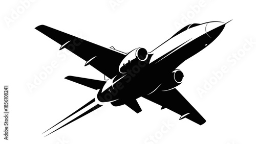 Soaring Silhouette: A powerful jet aircraft takes flight against a vibrant sky, showcasing its streamlined design and the thrill of aviation.