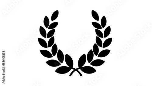 Laurel Wreath: A classic symbol of triumph and achievement, elegantly rendered in a minimalist style, the wreath represents victory, honor, and enduring legacy. 