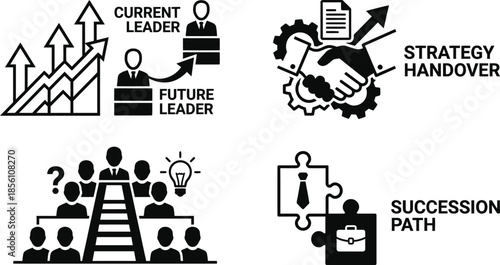 Succession planning corporate strategy vector illustration.