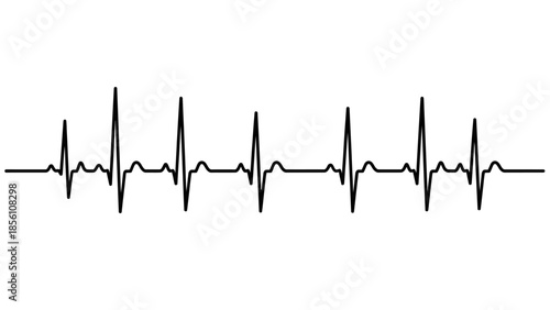 Life's Rhythmic Echo: A stark, yet powerful, visualization of a heartbeat rhythm, symbolizing life, health, and the continuous pulse of existence.