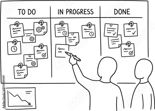 Agile Project Planning Scrum Board Vector Illustration
