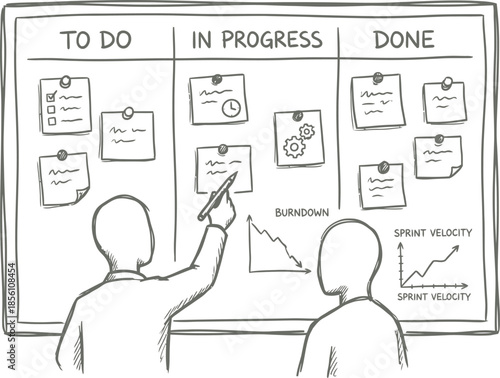 Agile Project Planning Scrum Board Vector Illustration