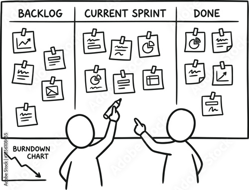 Agile Project Planning Scrum Board Vector Illustration
