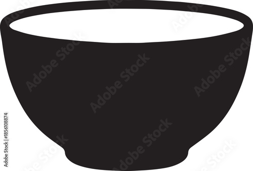 Black Bowl Icon Simple Illustration