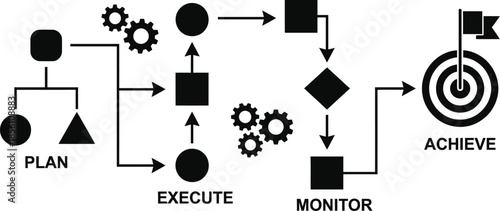Goal Setting Business Strategy Flat Illustration