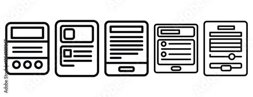 system logging outline icons collection with multiple styles.