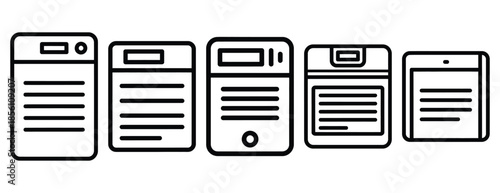 auto scaling outline icons collection with multiple styles.