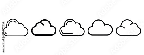 cloud computing outline icons collection with multiple styles.