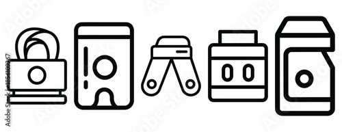 build artifact outline icons collection with multiple styles.