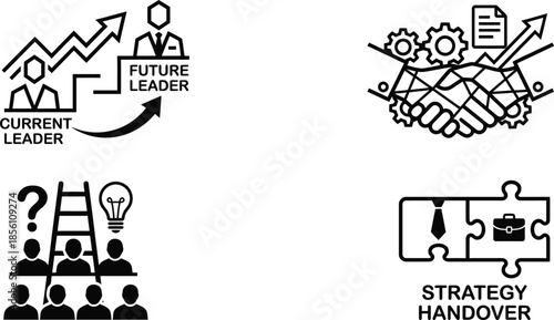 Succession planning corporate strategy vector illustration.