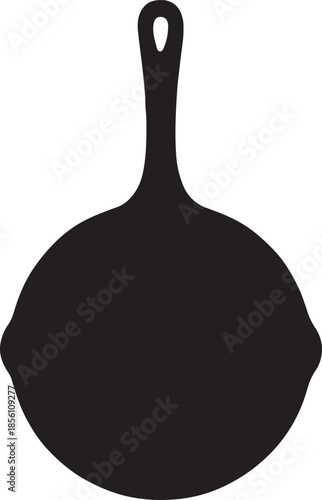Black Frying Pan Silhouette Kitchen Cookware