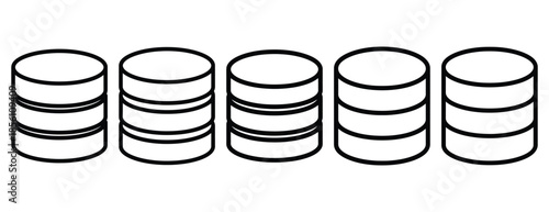 database deployment outline icons collection with multiple styles.