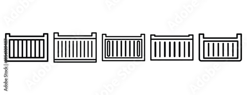 docker container outline icons collection with multiple styles.