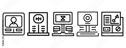 high availability outline icons collection with multiple styles.