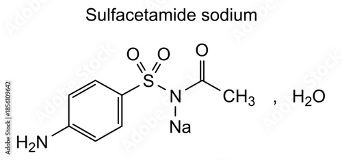 Sulfacetamide sodium, chemical structure of sulfacetamide sodium, drug substance