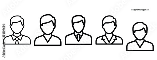 incident management outline icons collection with multiple styles.