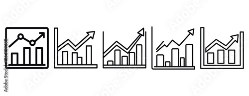 performance metrics outline icons collection with multiple styles.