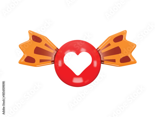 Illustration of love icon 3d render illustration