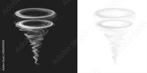 3D rendered illustration of smoke and water ink motion design pattern on a black and white background with icicles