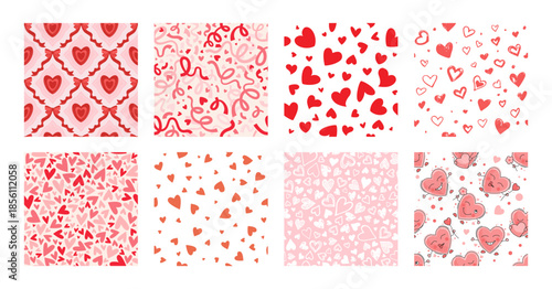 Different heart shapes Seamless Patterns