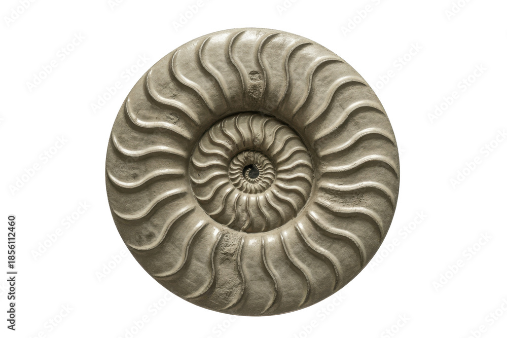 Obraz premium Fossil Ammonite Shell Isolated