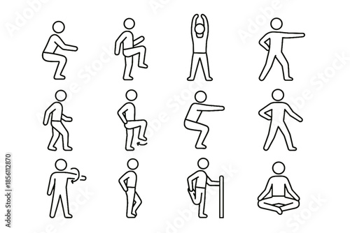 Vector shoulder standing seated icon arm minimalist tap back forward workout spinal