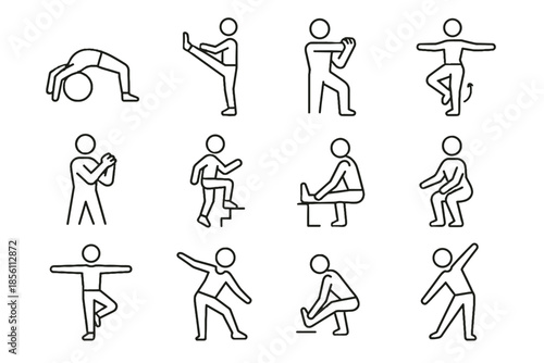 Loop plank rise motion stretch vector icon minimalist balance squeeze press workout