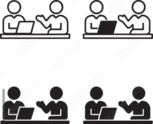 Wallpaper Mural Isolated Partners Working Silhouette, Collaboration Icon, Working Partners Black Silhouette, teamwork concept, professional cooperation, minimal business icon, ui icon pack Torontodigital.ca