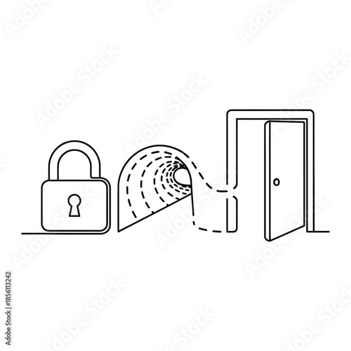 Secure Access Authentication Login Door Cybersecurity Icon