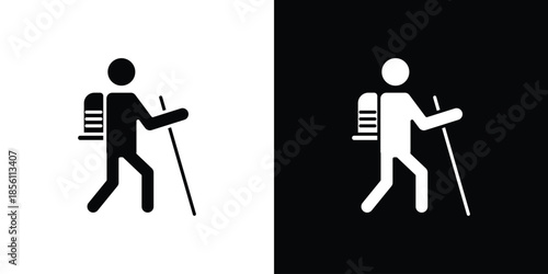 Hiking icons. Vector Template Illustration Symbol Pixels Perfect